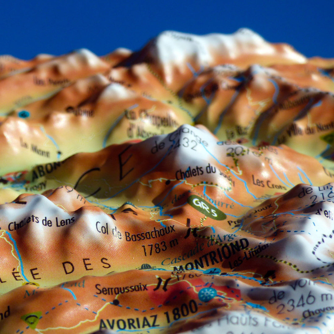 Carte murale en relief - Portes du Soleil - 29,5 x 19,5 cm | 3D Map carte relief petit format 3D Map 