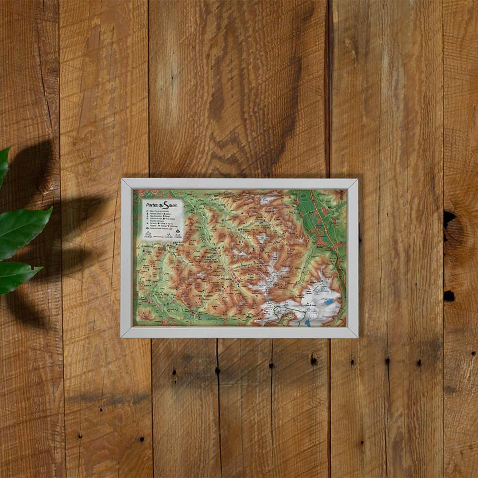 Carte murale en relief - Portes du Soleil (Chablais) - 29,5 x 19,5 cm | 3D Map carte en relief 3D Map