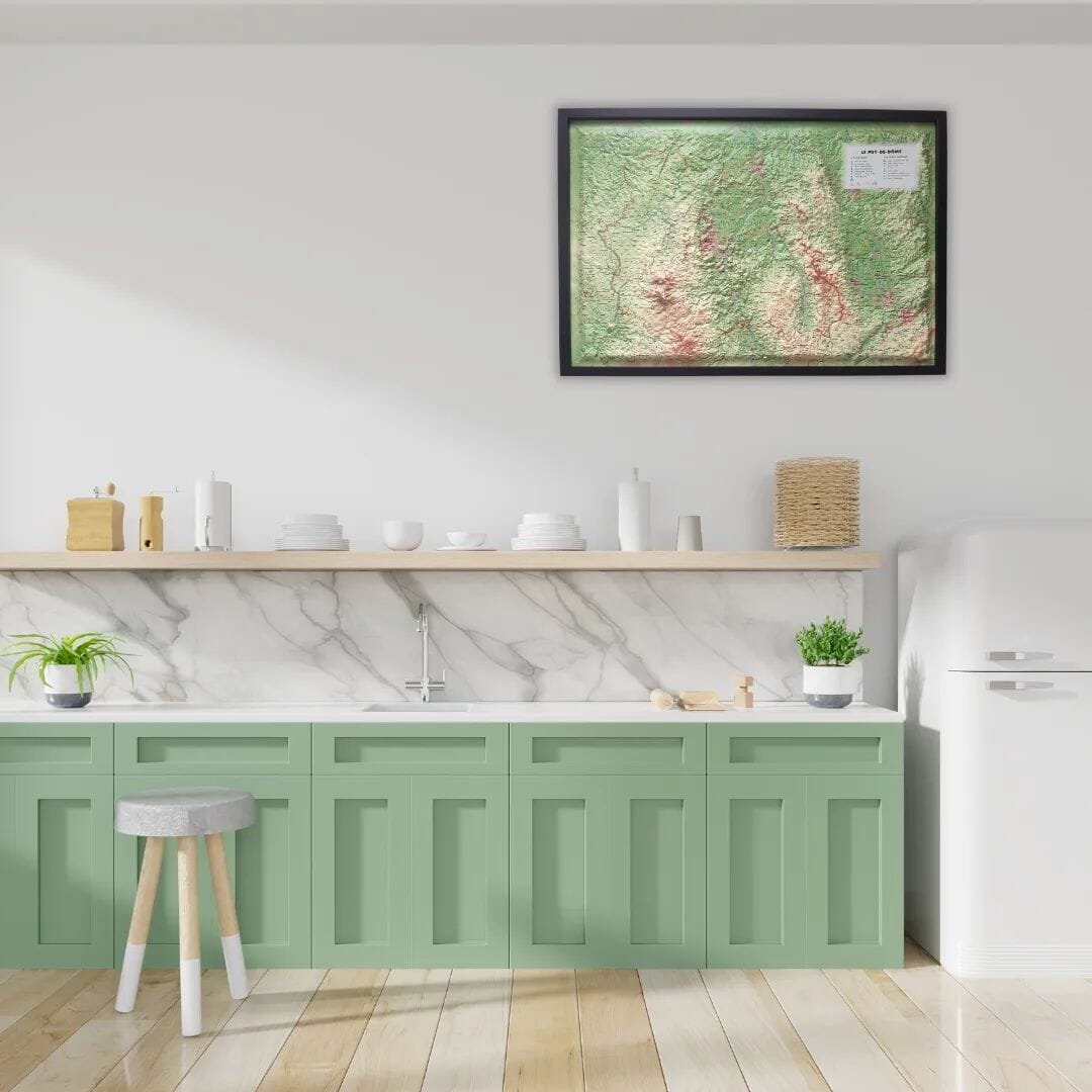 Carte murale en relief - Puy de Dôme - 61 cm x 41 cm | 3D Map carte en relief 3D Map