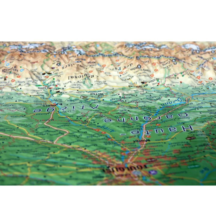 Carte murale en relief - Pyrénées - 61 cm x 41 cm | 3D Map carte relief 3D Map 