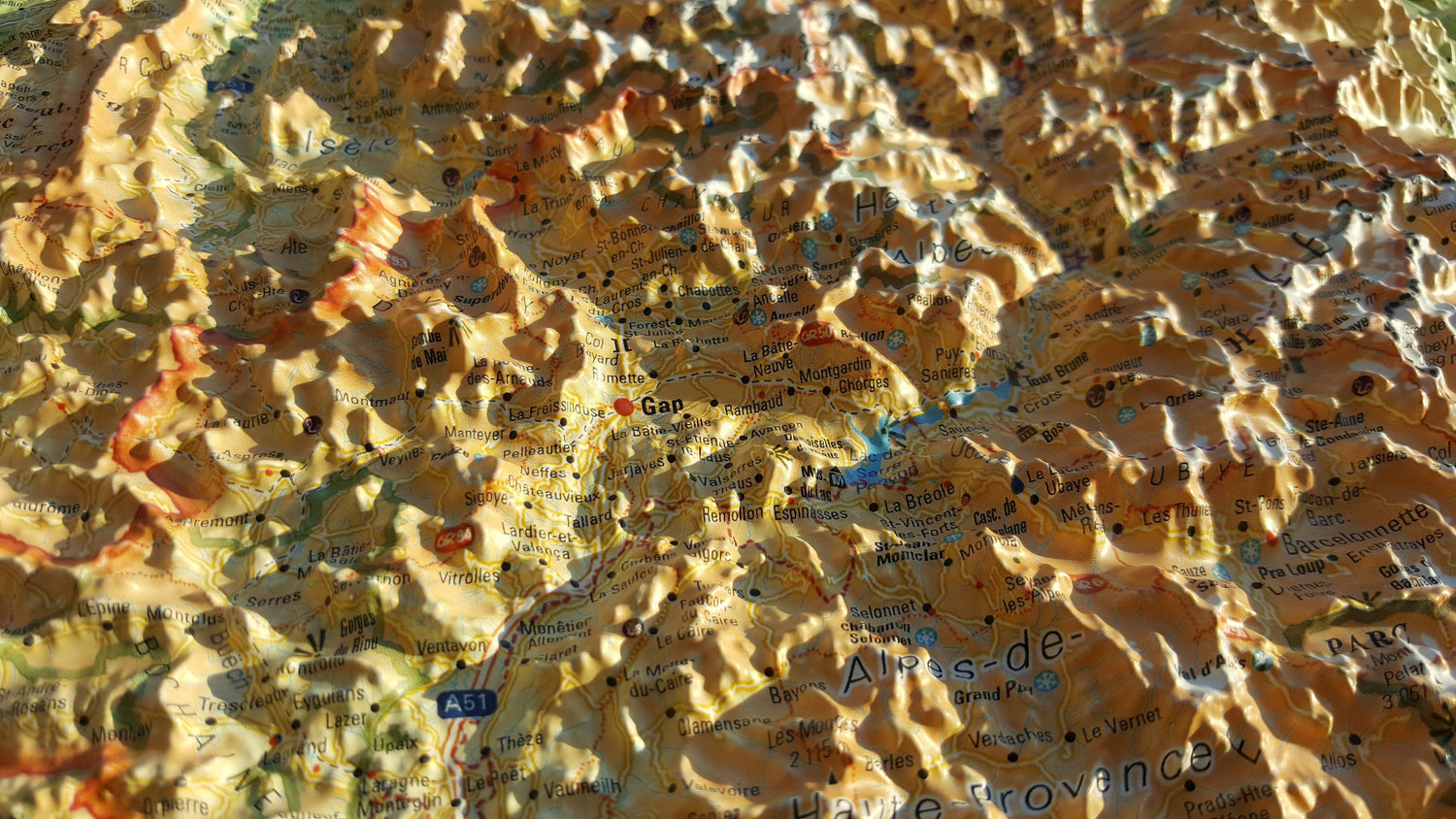 Carte murale en relief - Provence-Alpes-Côte d'Azur (PACA) - 61 cm x 41 cm | 3D Map carte en relief 3D Map