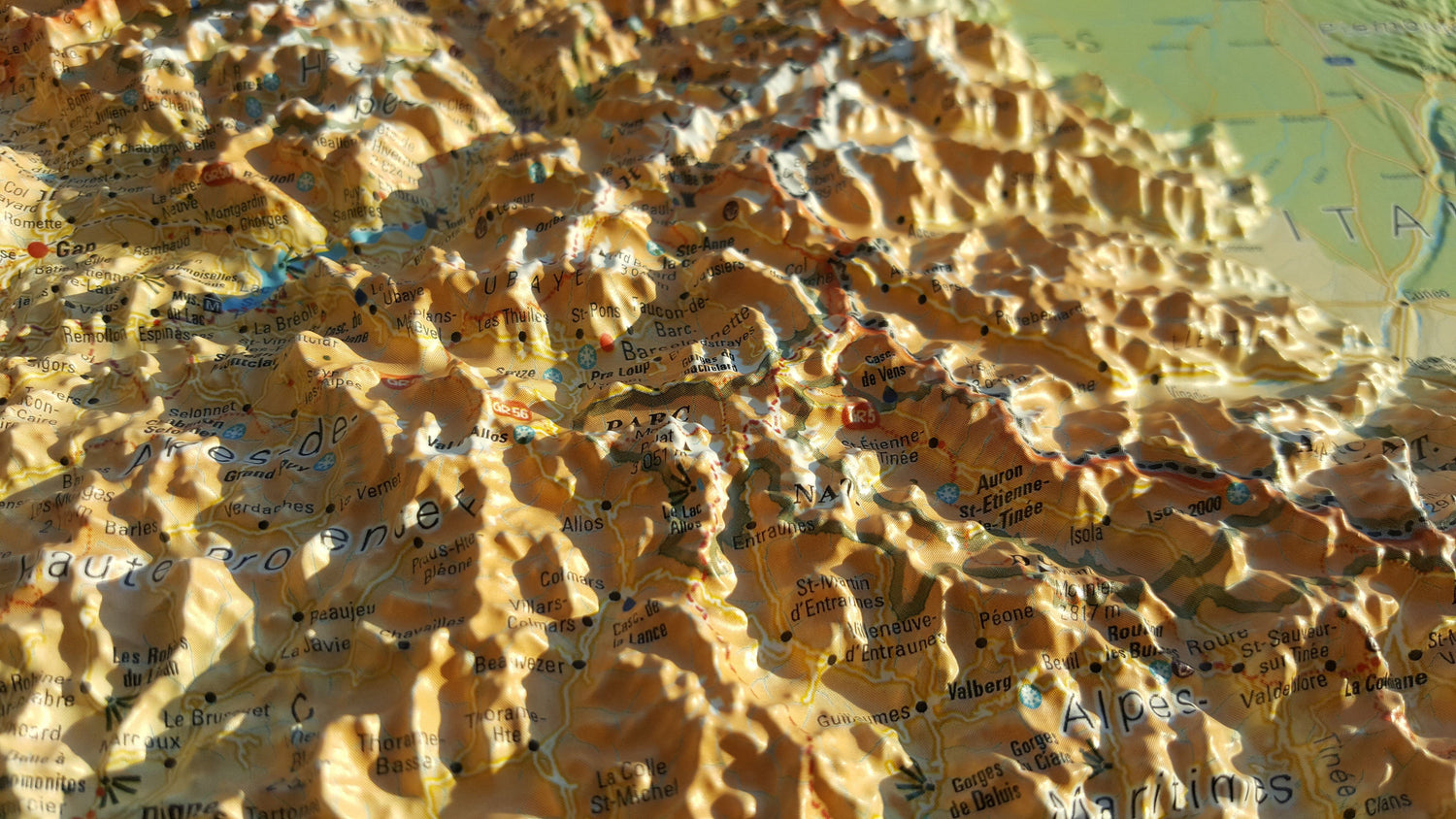 Carte murale en relief - Provence-Alpes-Côte d'Azur (PACA) - 61 cm x 41 cm | 3D Map carte en relief 3D Map