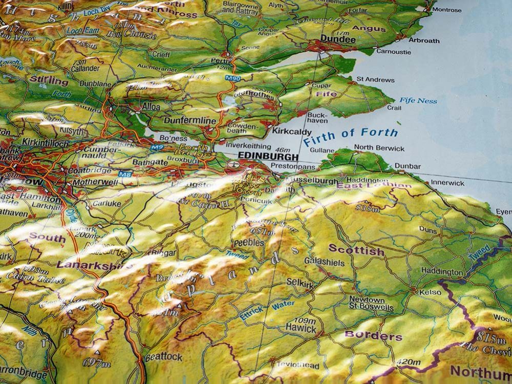 Carte murale en relief - Royaume Uni (en anglais) - 77 x 57 cm | Georelief carte relief Georelief 