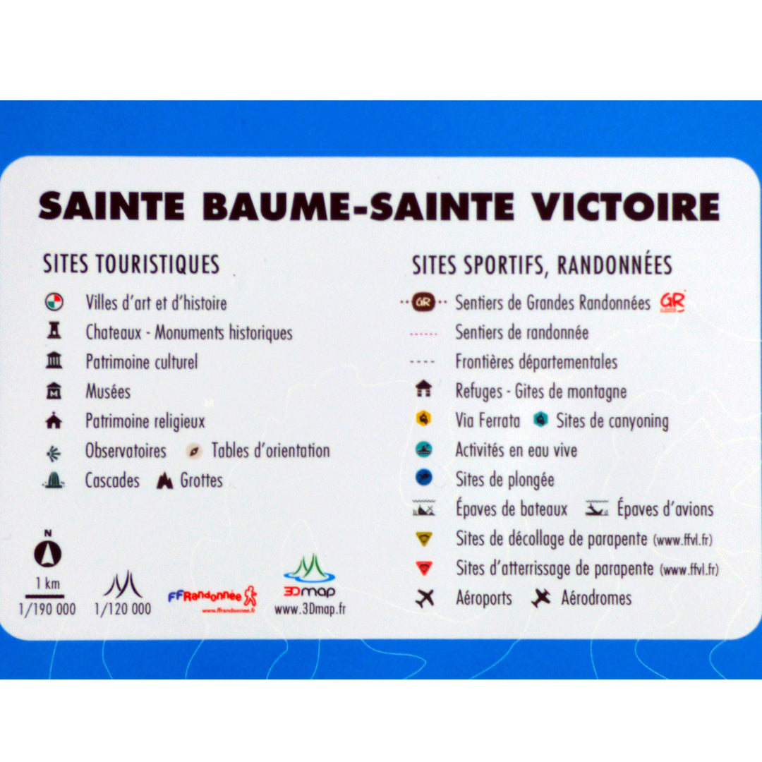 Carte murale en relief - Sainte Victoire & Sainte-Baume - 41 cm x 61 cm | 3D Map carte relief 3D Map 