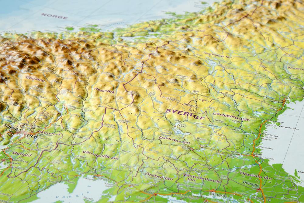 Carte murale en relief - Scandinavie (en anglais) | Georelief - La Compagnie des Cartes