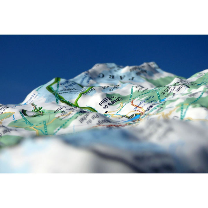 Carte murale en relief - Stations de Tignes-Val d'Isère - 19,5 cm x 29,5 cm | 3D Map carte relief petit format 3D Map 