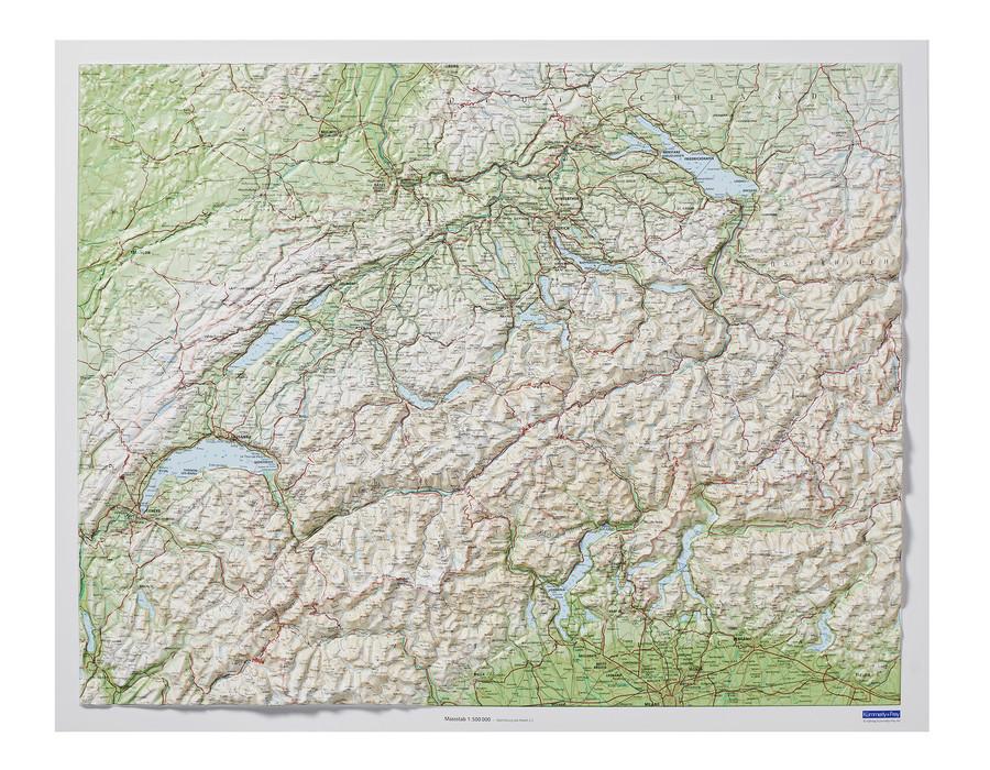 Carte murale en relief - Suisse - 82 x 68 cm | Kümmerly & Frey carte en relief Kümmerly & Frey