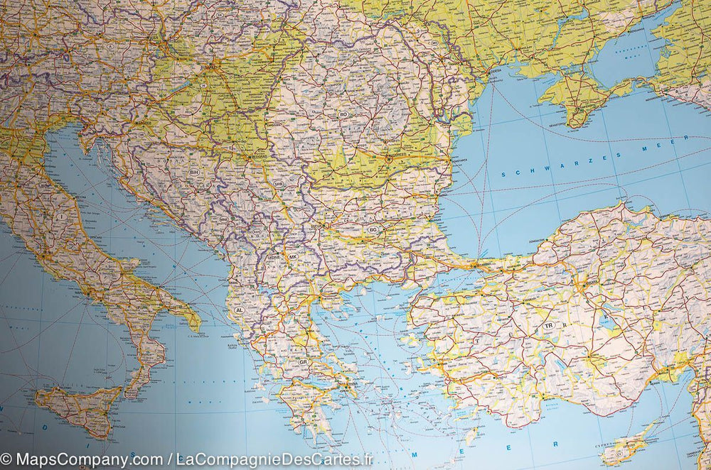 Carte murale - Europe Physique - 169,5 x 121 cm | Freytag & Berndt carte murale grand tube Freytag & Berndt 