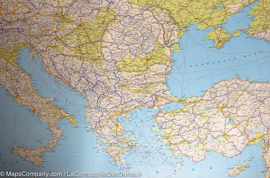 Carte murale - Europe Physique - 169,5 x 121 cm | Freytag & Berndt carte murale grand tube Freytag & Berndt 
