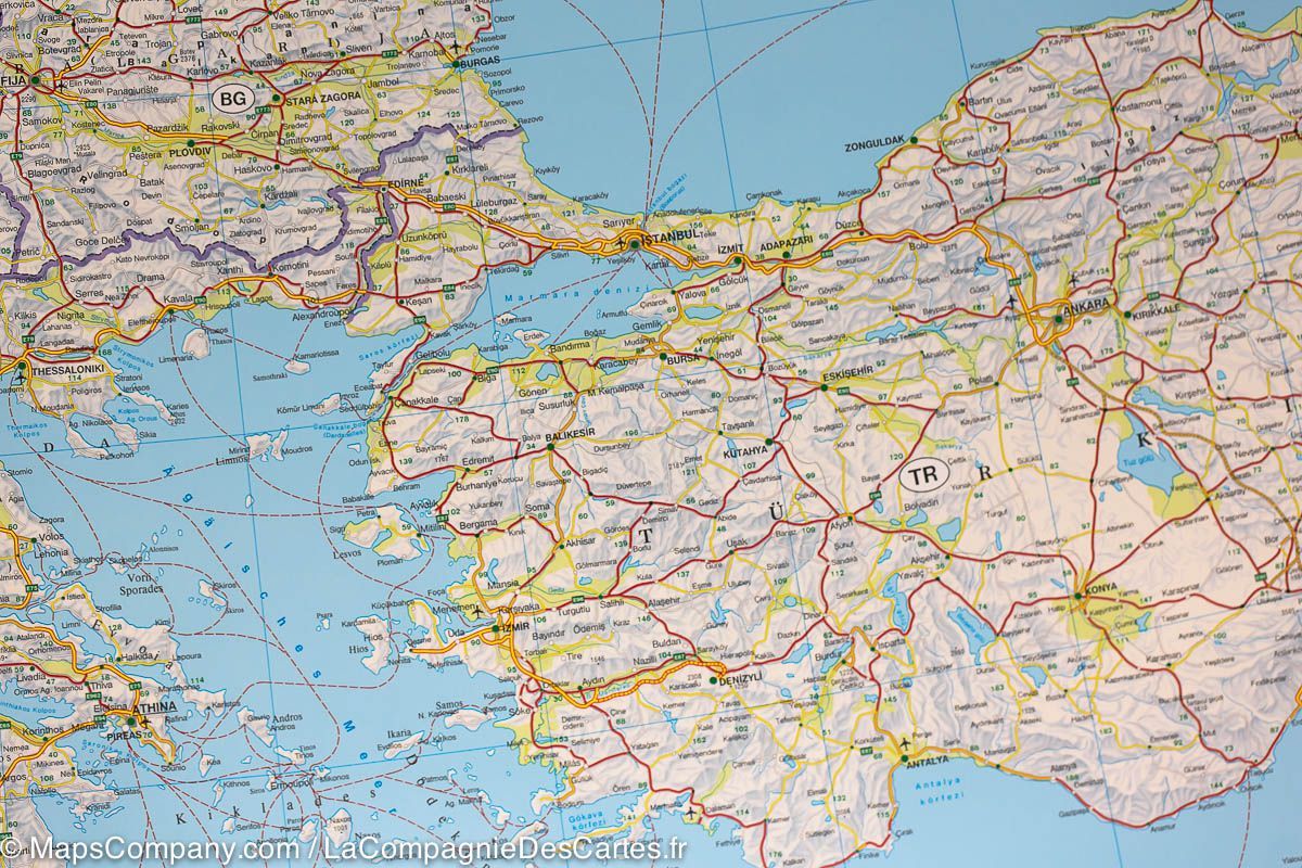 Carte murale - Europe Physique - 170 x 121 cm | Freytag & Berndt carte murale roulée (en tube) Freytag & Berndt