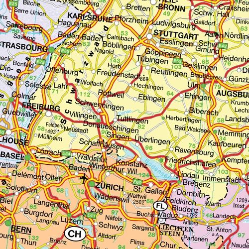 Carte murale - Europe politique - Très grand format (122 x 180 cm) | Freytag & Berndt carte murale grand tube Freytag & Berndt 