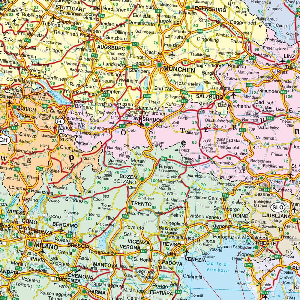 Carte murale - Europe politique - Très grand format - 172 x 123 cm | Freytag & Berndt carte murale grand tube Freytag & Berndt 