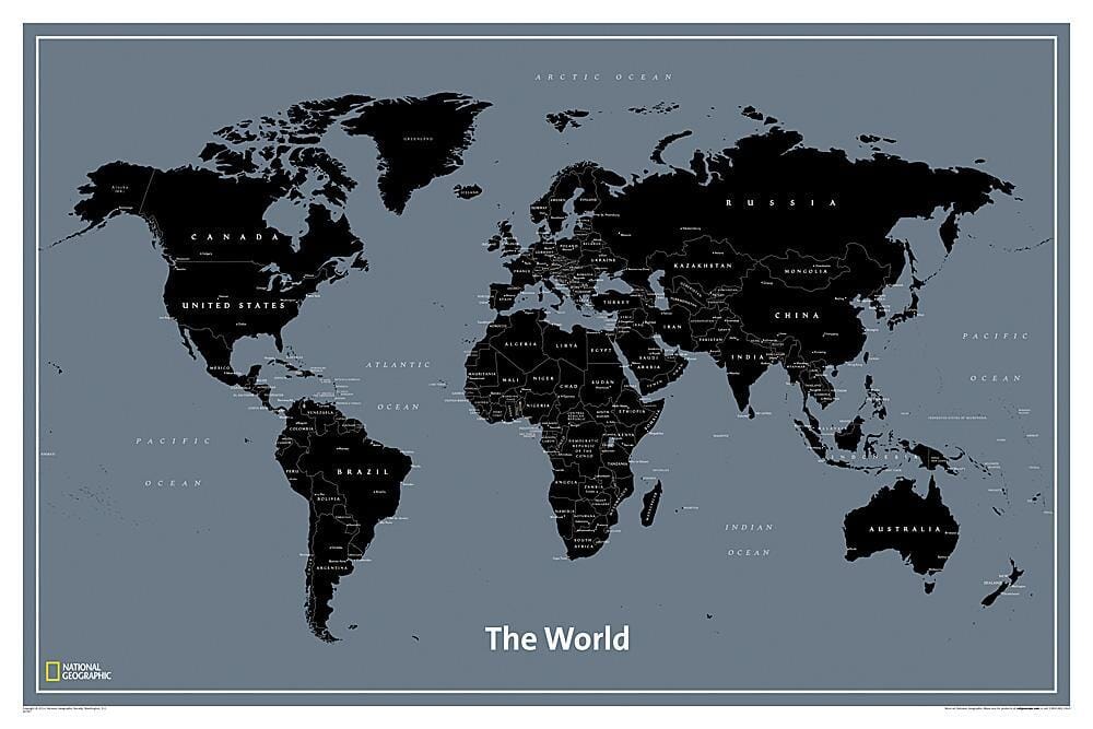 Carte murale moderne du monde (36 X 24 Inches), en tube | National Geographic carte murale roulée (en tube) National Geographic Default Title