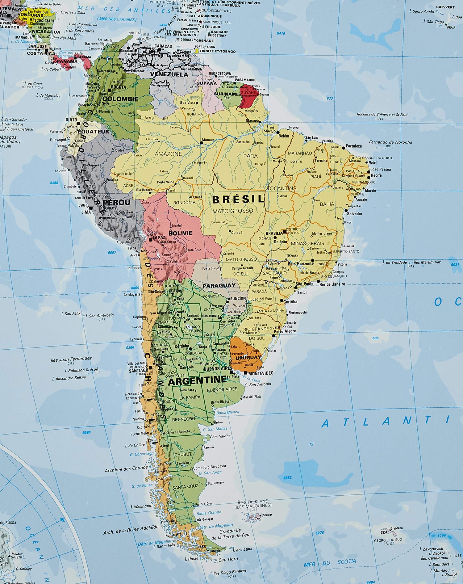 Carte murale - Monde politique - 1/40M (100 x 61,5 cm) | IGN carte murale roulée (en tube) IGN