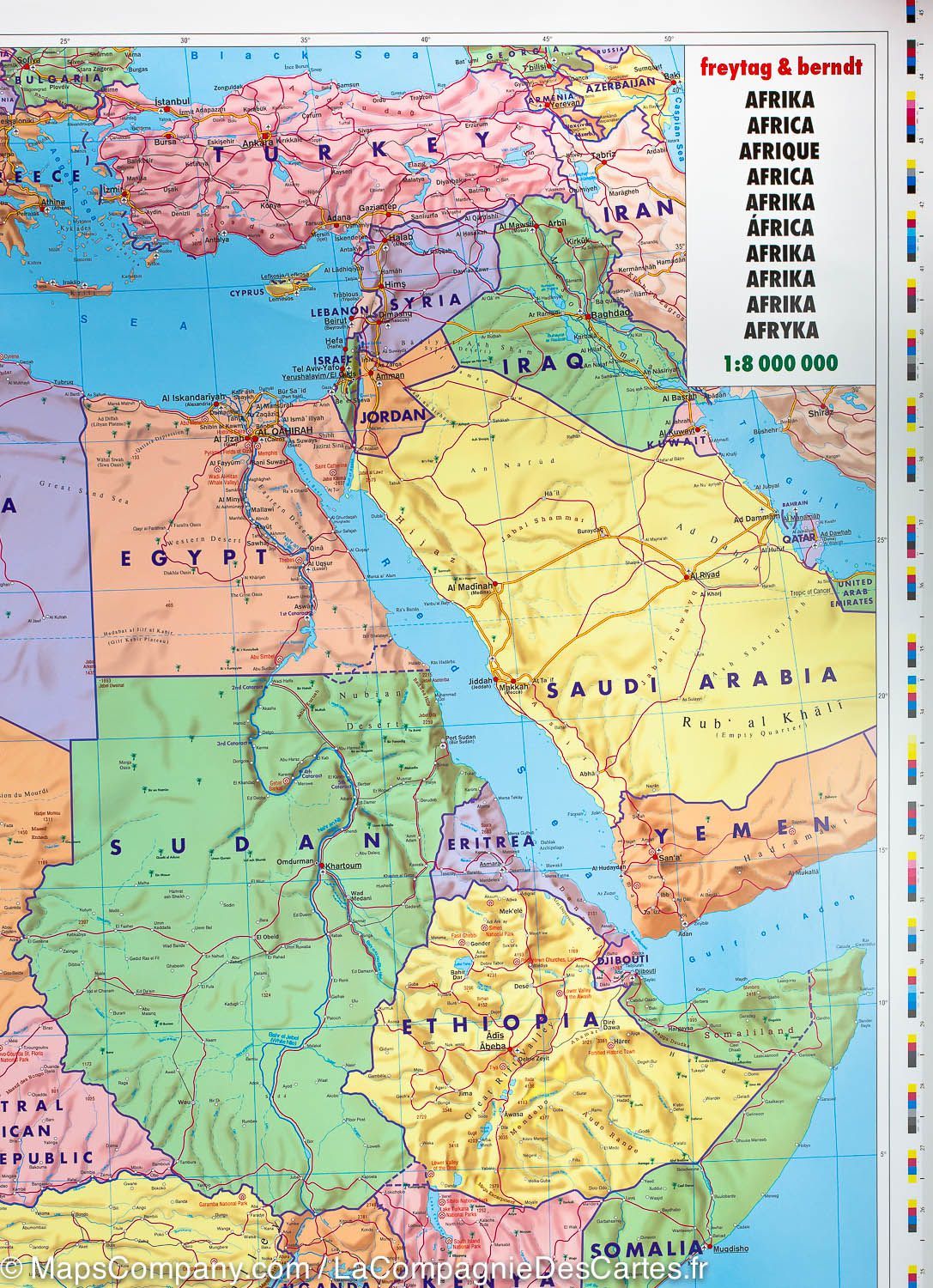 Carte murale (papier) - Afrique politique - 97 x 124 cm | Freytag & Berndt carte murale roulée (en tube) Freytag & Berndt