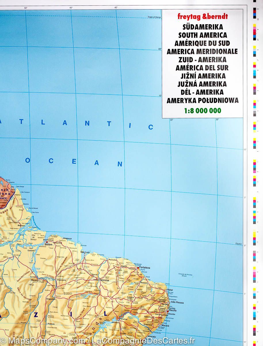 Carte murale papier – Amérique du Sud – 97 x 123,5 cm | Freytag &amp; Berndt - La Compagnie des Cartes