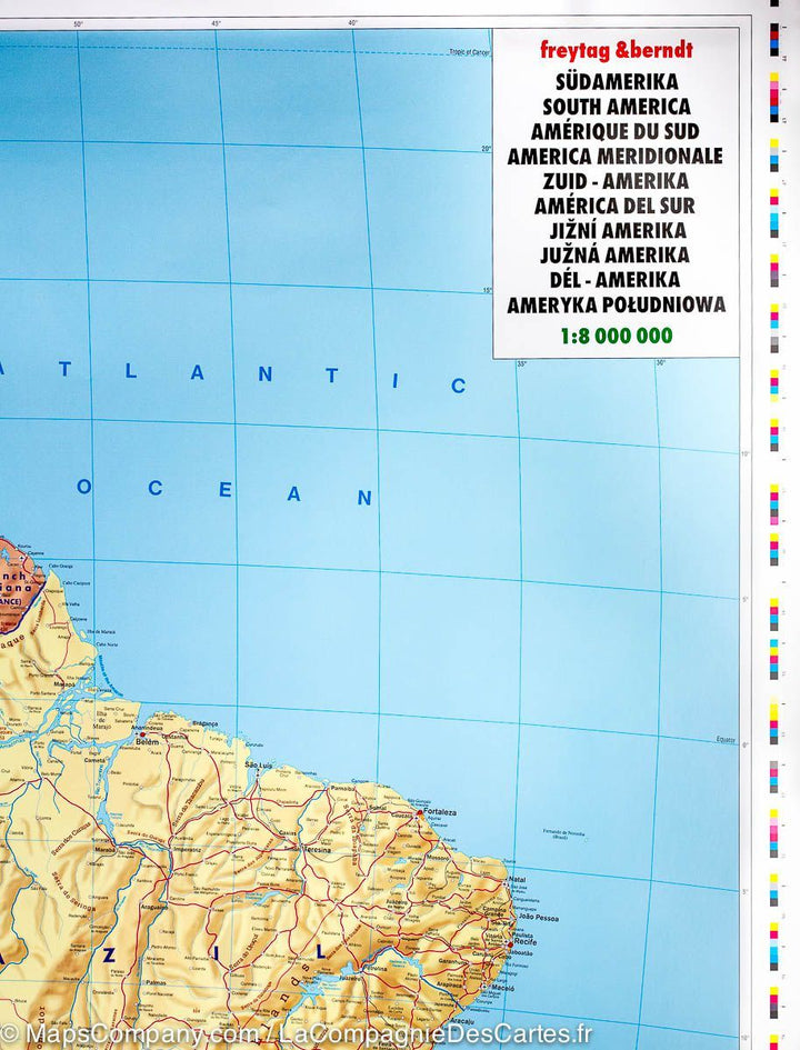 Carte murale papier – Amérique du Sud – 97 x 123,5 cm | Freytag &amp; Berndt - La Compagnie des Cartes