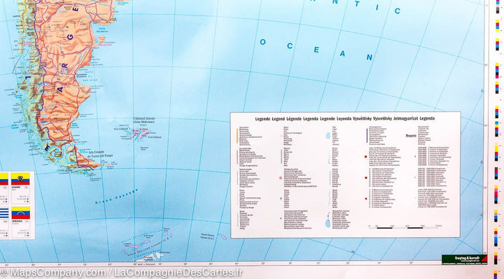 Carte murale papier – Amérique du Sud – 97 x 123,5 cm | Freytag &amp; Berndt - La Compagnie des Cartes