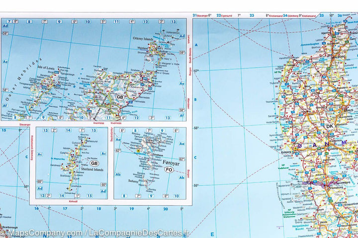 Carte murale (papier) - Europe Occidentale (physique) | Freytag & Berndt carte murale petit tube Freytag & Berndt 