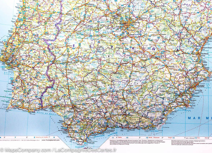 Carte murale (papier) - Europe Occidentale (physique) | Freytag & Berndt carte murale petit tube Freytag & Berndt 