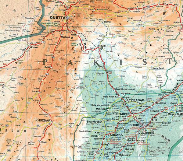 Carte murale plastifiée - Afghanistan (géographique) - 92 x 87 cm | Gizi Map carte murale roulée (en tube) Gizi Map