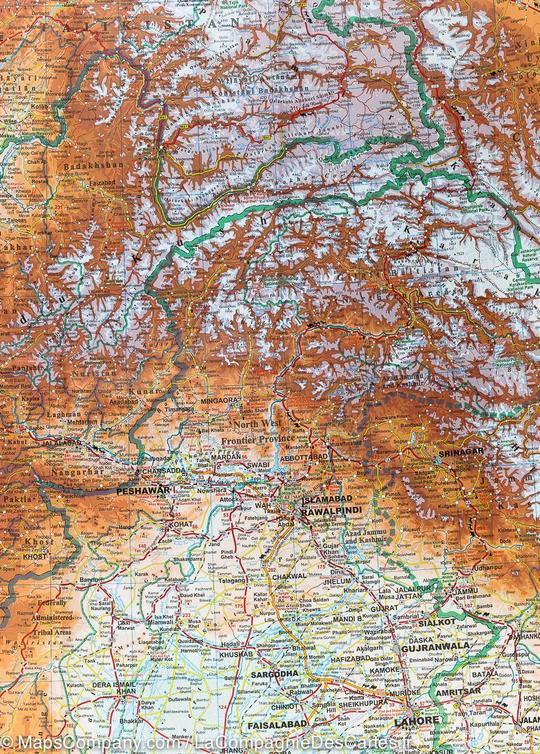 Carte murale plastifiée - Afghanistan (géographique) | Gizi Map carte murale grand tube Gizi Map 