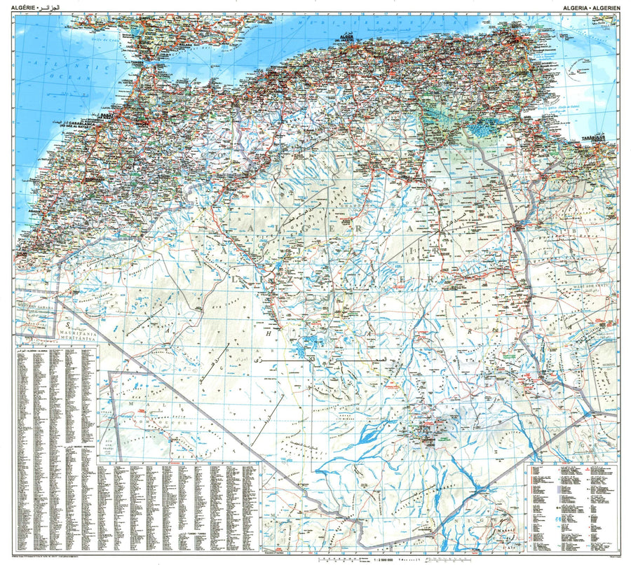 Carte murale plastifiée - Algérie (routière) | Gizi Map carte murale grand tube Gizi Map 
