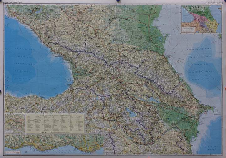 Carte murale plastifiée - Caucase (routière) | Gizi Map carte murale grand tube Gizi Map 