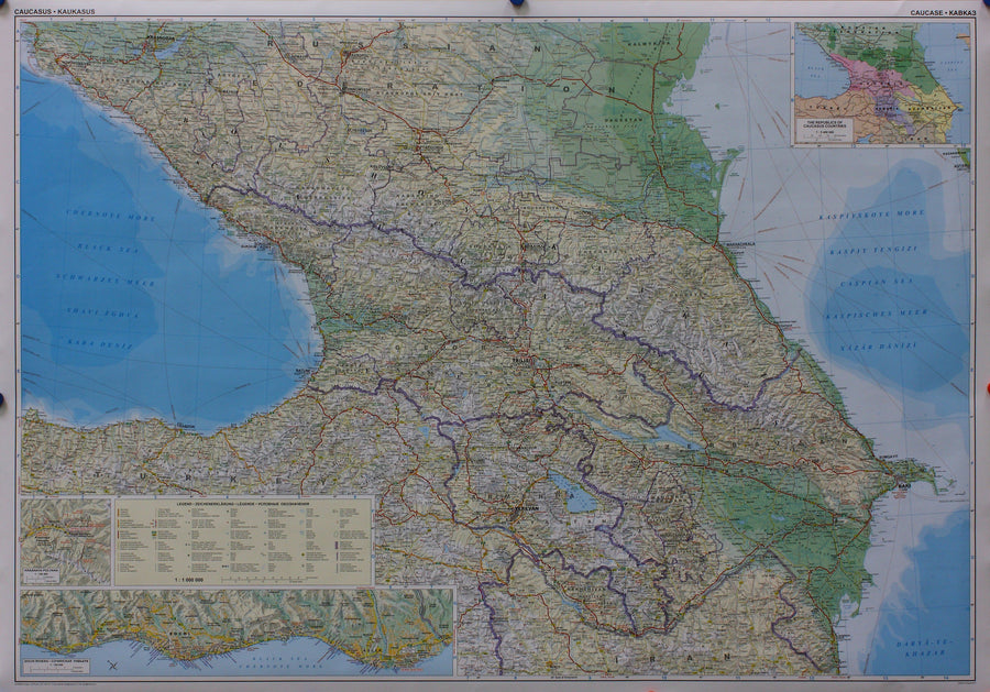 Carte murale plastifiée - Caucase (routière) | Gizi Map carte murale grand tube Gizi Map 