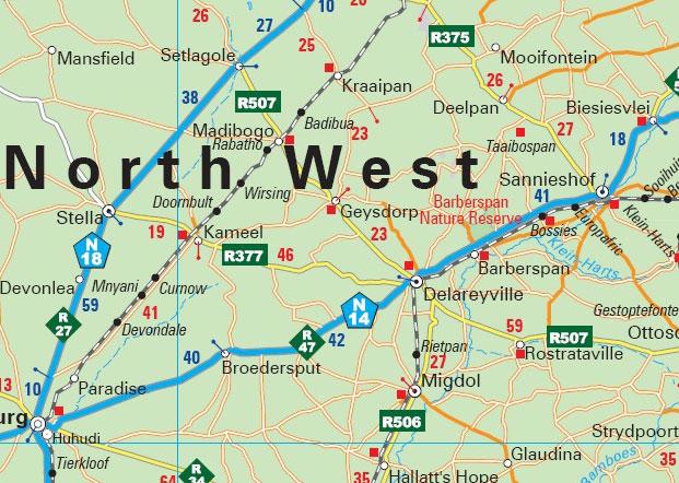Carte murale plastifiée (en anglais) - Afrique du Sud pour bussinessman's (4 feuilles- 155 x 265 cm) | MapStudio carte murale roulée (en tube) MapStudio