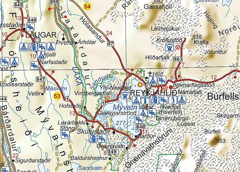 Carte murale plastifiée (en anglais) - Islande - 157 x 112 cm | Idnu carte murale roulée (en tube) Idnu