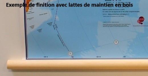 Carte murale plastifiée avec lattes de maintien en bois - Monde, style antique (en anglais) - 1/30M (136 x 84 cm) | Maps International carte murale roulée (en tube) Maps International