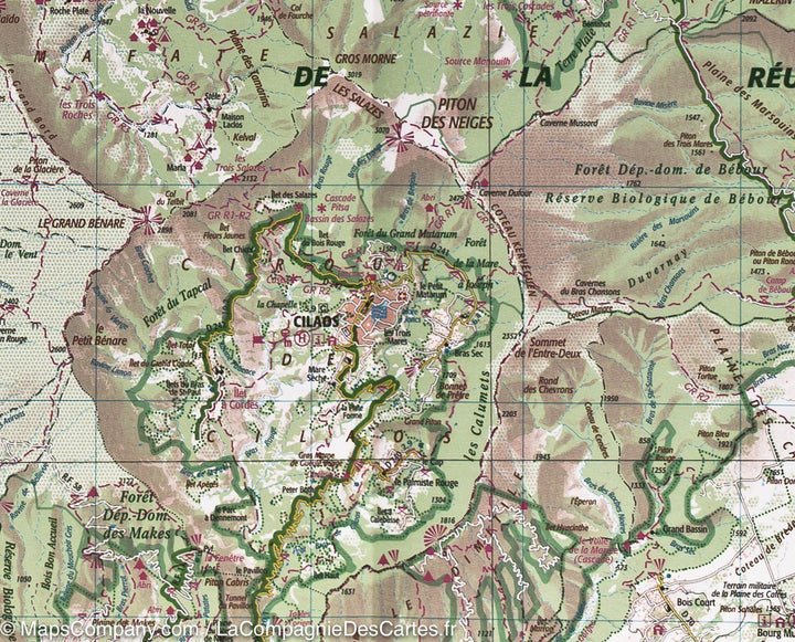 Carte murale plastifiée - Ile de la Réunion | IGN carte murale grand tube IGN 