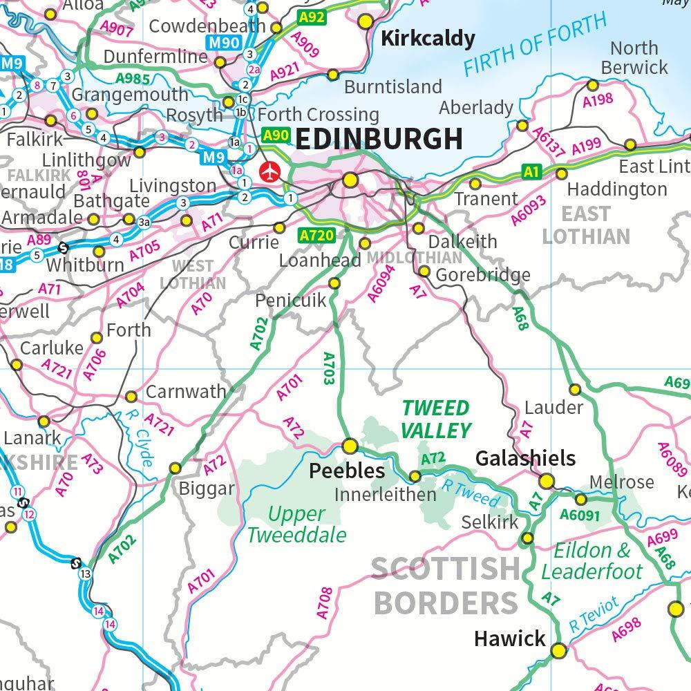 Carte murale plastifiée - Iles britanniques | Ordnance Survey carte murale petit tube Ordnance Survey 