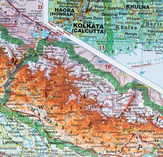 Carte murale plastifiée - Inde (géographique) | Gizi Map carte murale grand tube Gizi Map 
