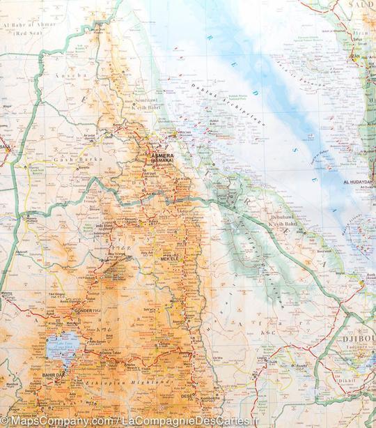 Carte murale plastifiée - Kyrgyzstan (géographique) | Gizi Map carte murale grand tube Gizi Map 