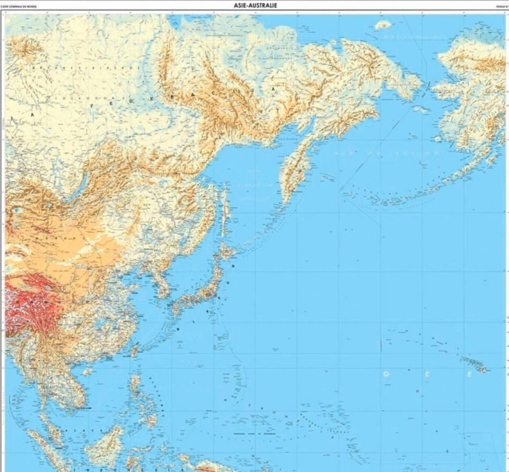 Carte murale plastifiée - Monde politique (3 panneaux, 143 cm x 289 cm) | IGN carte murale grand tube IGN 