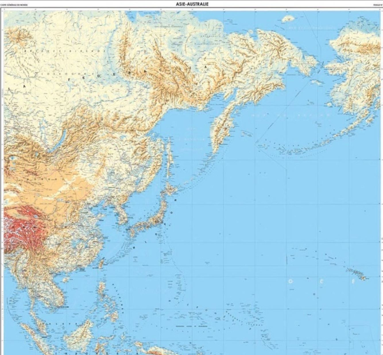 Carte murale plastifiée - Monde politique & Physique (3 panneaux) - 1/14M (289 cm x 143 cm) | IGN carte murale roulée (en tube) IGN