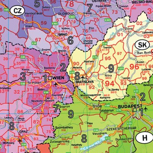 Carte pliée - Europe (code postaux) | Freytag & Berndt carte routière Freytag & Berndt