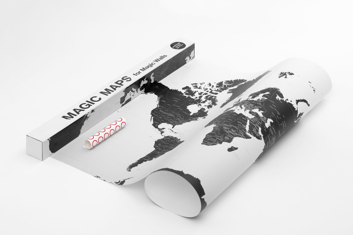 Carte murale repositionnable (adhésive, sans colle) - Le Monde (140 x 100 cm) | Palomar carte murale roulée (en tube) Palomar
