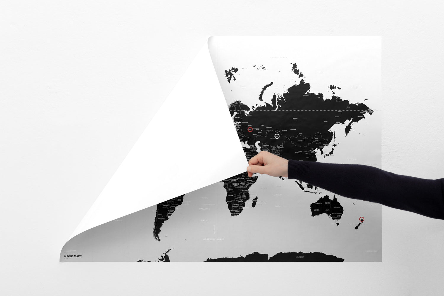 Carte murale repositionnable (adhésive, sans colle) - Le Monde (140 x 100 cm) | Palomar carte murale roulée (en tube) Palomar Default Title