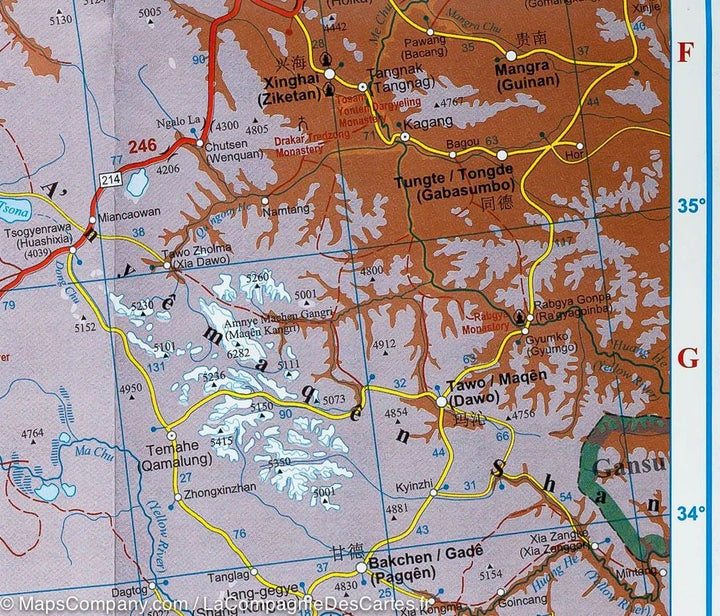 Carte murale - Tibet (géographique) | Gizi Map carte murale grand tube Gizi Map 