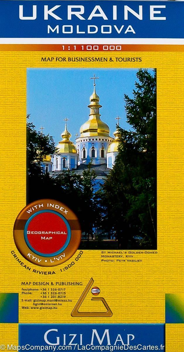 Carte murale - Ukraine & Moldavie (géographique) - 125 x 88 cm | Gizi Map carte murale roulée (en tube) Gizi Map