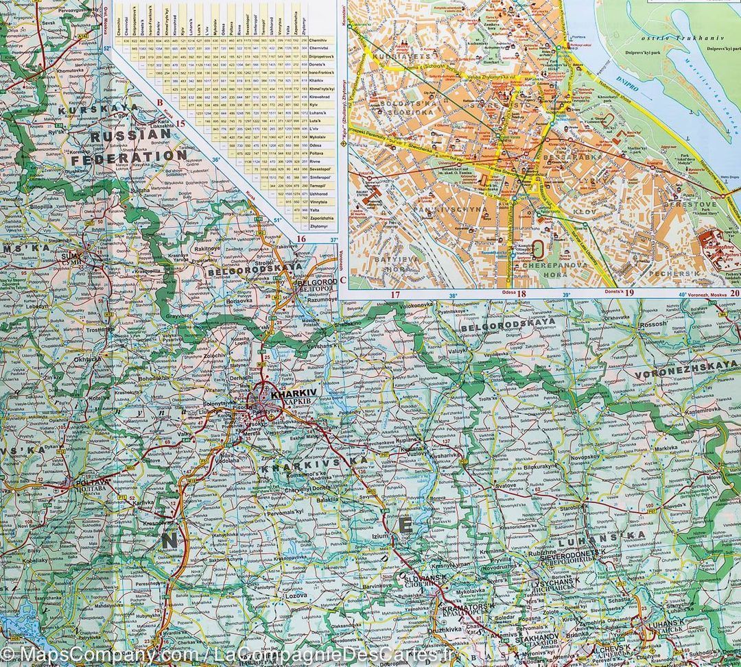 Carte murale - Ukraine & Moldavie (géographique) - 125 x 88 cm | Gizi Map carte murale roulée (en tube) Gizi Map