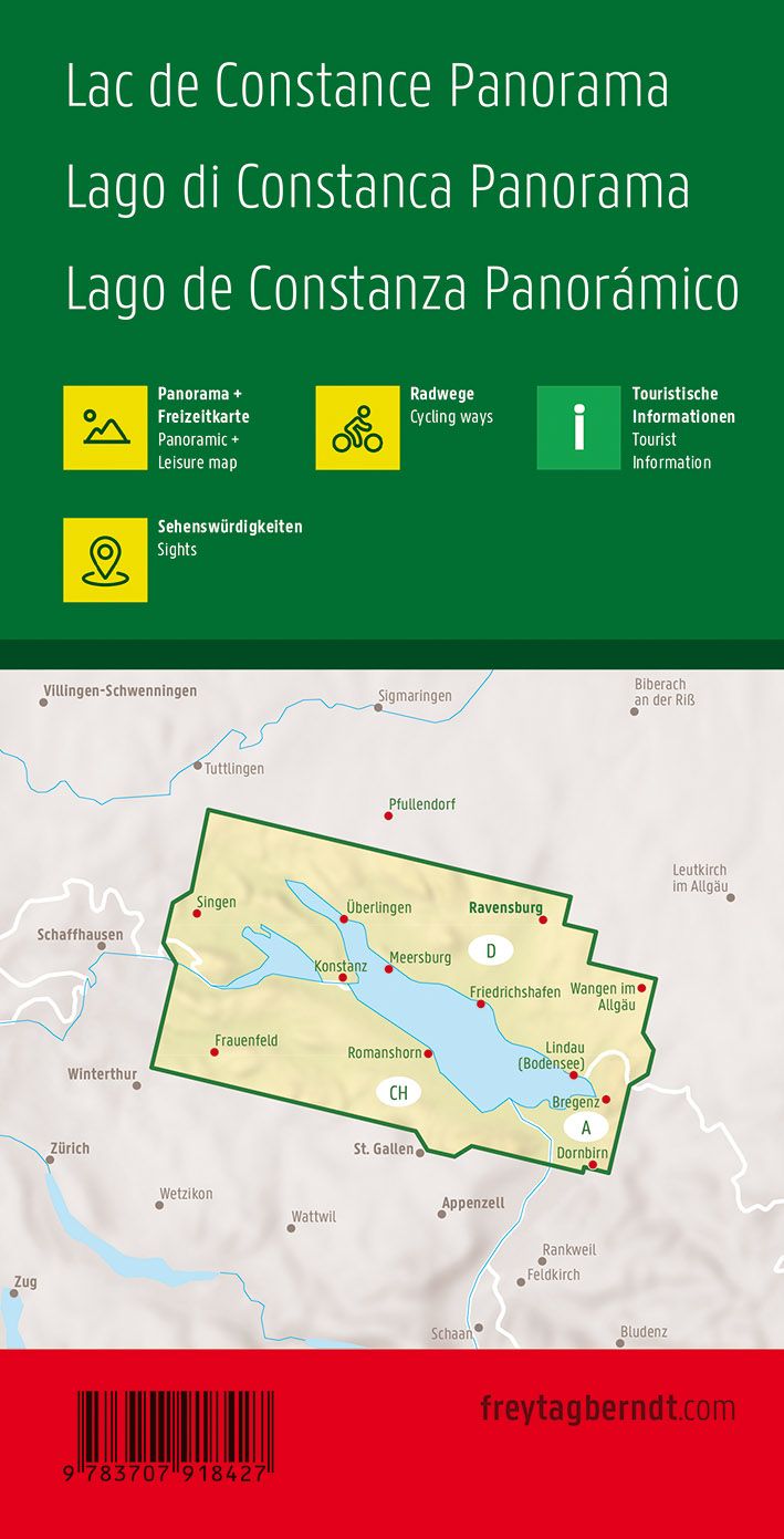 Carte panoramique - Lac de Constance (panorama) | Freytag & Berndt carte pliée Freytag & Berndt 
