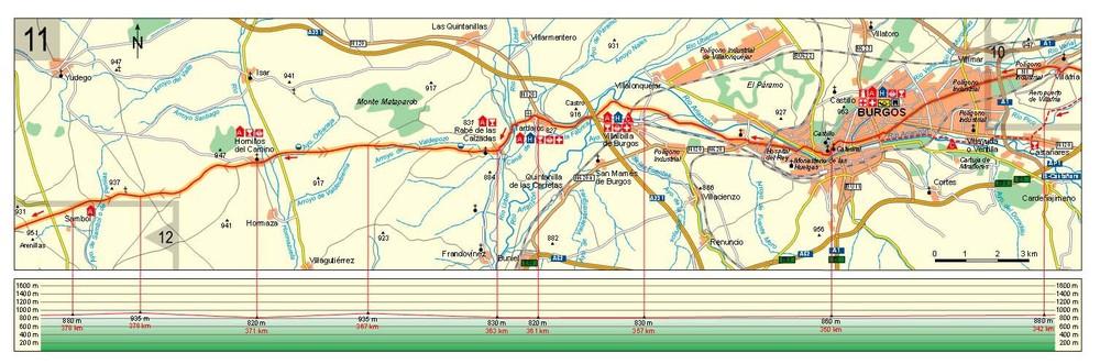 Carte plastifiée - St Jacques de Compostelle : De Roncevaux à Compostelle (partie espagnole) | IGN carte de randonnée IGN