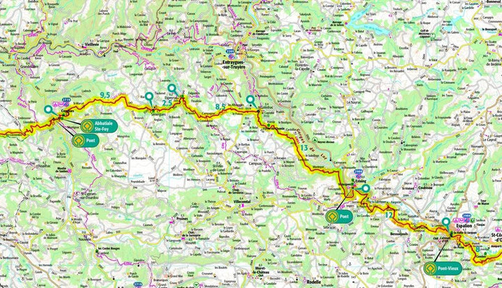 Carte plastifiée - St Jacques de Compostelle : De Roncevaux à Compostelle (partie espagnole) | IGN carte pliée IGN 
