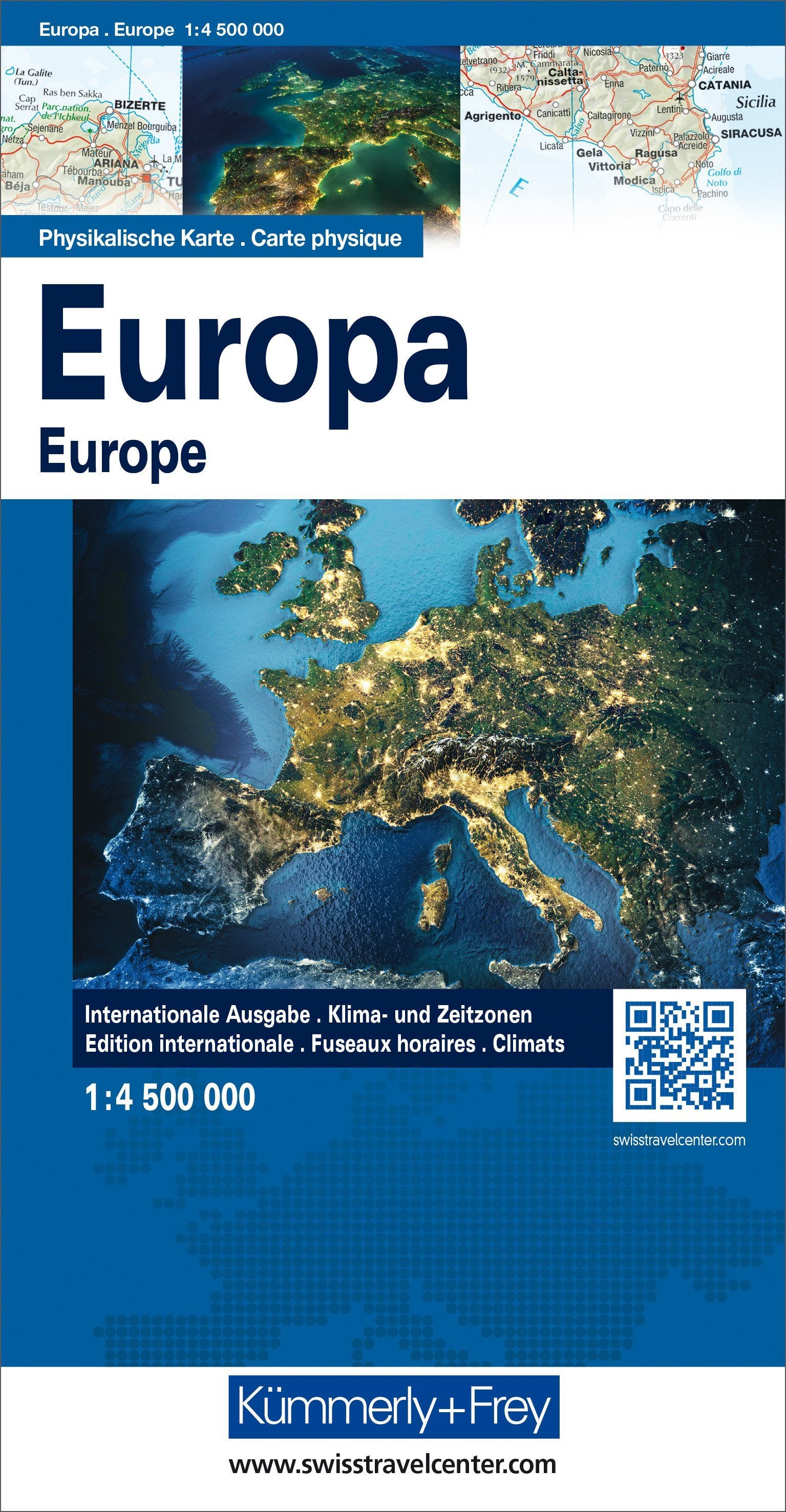 Carte pliée - Europe physique (multilingue) | Kümmerly & Frey carte routière Kümmerly & Frey Default Title