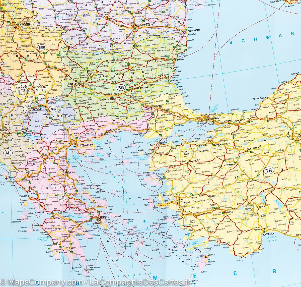 Carte pliée - Europe (politique) | Freytag & Berndt carte routière Freytag & Berndt