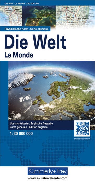 Carte pliée - Monde physique (en anglais) | Kümmerly & Frey carte routière Kümmerly & Frey